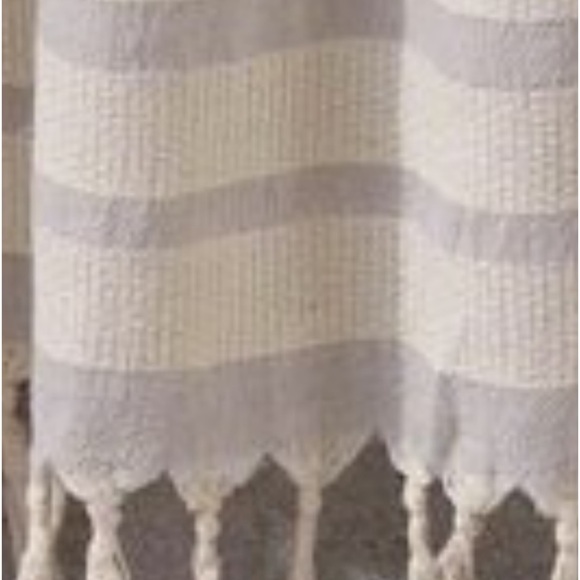 Organic Cotton Loom Weave Spa Bath Towel Gray Natural Stripe NEW Sensitive Skin - Picture 4 of 16